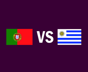 Portugal And Uruguay Flag Emblem Symbol Design Europe And Latin America football Final Vector European And Latin American Countries Football Teams Illustration