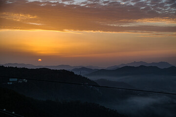 sunset over the mountains