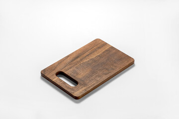 Burnt wood cutting board on white background