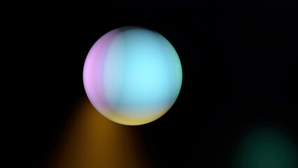 Animation of abstract blur colorful ball moving around on a black background. Colorful and minimalistic abstraction.