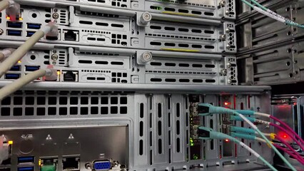 Optical server. Big traffic data transfer monitoring. Camera Moves Video contains noise. - Powered by Adobe