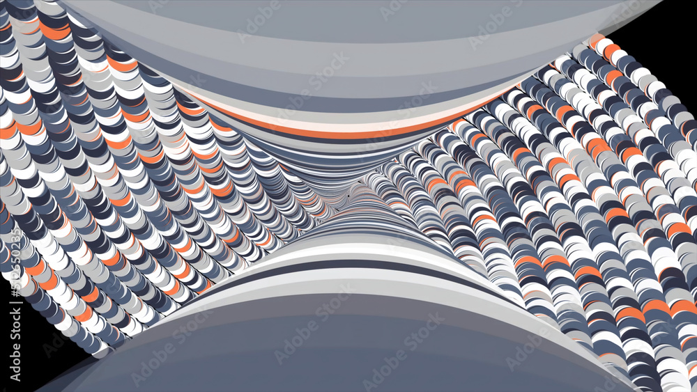 Poster hypnotic beautiful abstract animation of rotating 3d multicolored spirals on black background. anima