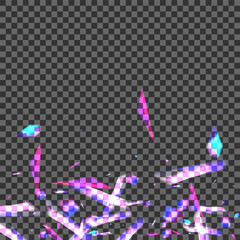 Multicolored Bokeh Background Transparent Vector. Confetti Starburst Wallpaper. Shine Explosion Texture. Violet Romance. Element Realistic Card.