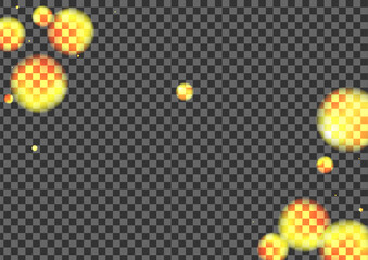 Yellow Ball Background Transparent Vector. Spot Birthday Texture. Elegant Design. Black Confetti Year Illustration. Blur Firework.