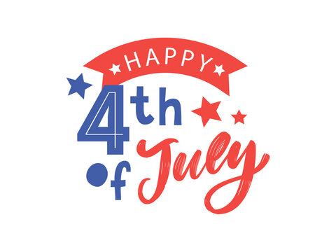 Fourth of July - American Independence Day vector illustration - 4th of July typographic design USA