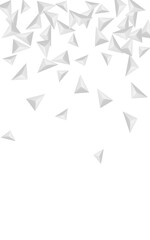 Silver Fractal Background White Vector. Element Art Texture. Greyscale Render Template. Shard Light. Gray Origami Backdrop.