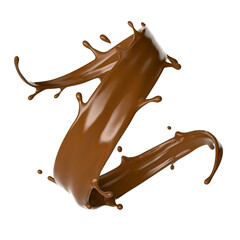 Chocolate twist spiral shape 3d model render cutout	
