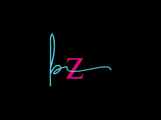 Premium BZ Signature Logo, Letter Bz zB Fashion Logo Letter Vector For Clothing or Beauty