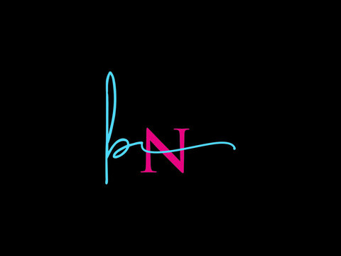Premium Bn Signature Logo, Letter Bn nB Fashion Logo Letter Vector For Clothing or Beauty