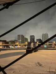 city bridge and city skyline