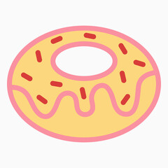 donut icon, doughnut vector, dessert illustration