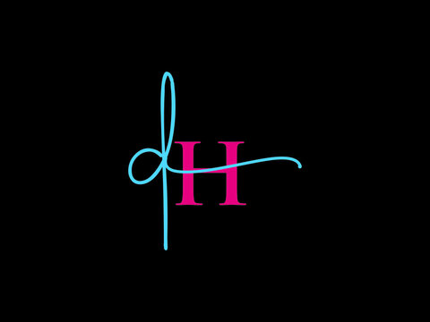 Initials DH Signature Logo, Signature Dh hd Letter Logo Image For Apparel or Clothing Business
