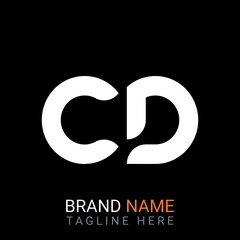 Cd Letter Logo design. black background.