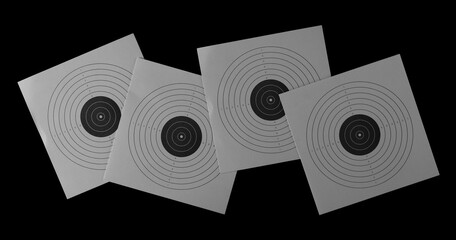 Group paper target isolated on black