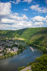Fototapeta na wymiar Moselle river in Traben- Trarbach, Germany