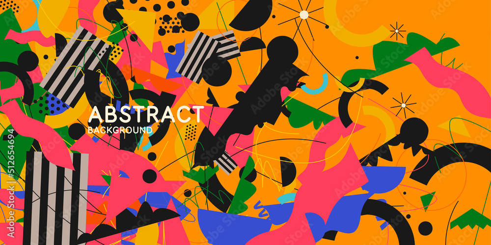 Aufkleber abstract background in a modern trendy style. poster with simple flat geometric and amorphous shapes