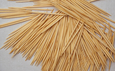 wooden toothpicks on a white background