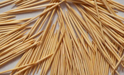 wooden toothpicks on a white background