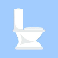 Toilet in the bathroom. Vector illustration