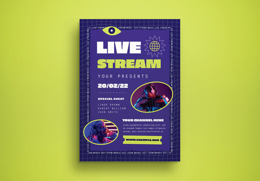 Live Stream Music Flyer Layout