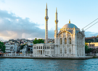 Fototapeta na wymiar Ortakoy Mosque Istanbul Bosphorus Strait High Quality Close-up Photo