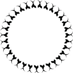 Decorative empty round frame with lines pattern. Patterned abstraction of vector design elements.