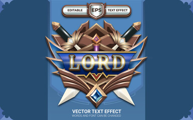 Lord Badge with Editable Text Effect and Game Themed