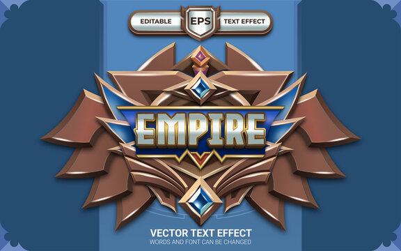 Empire Badge with Editble Text Effect and Game Themed