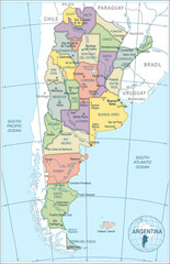 Map of Argentina - highly detailed vector illustration
