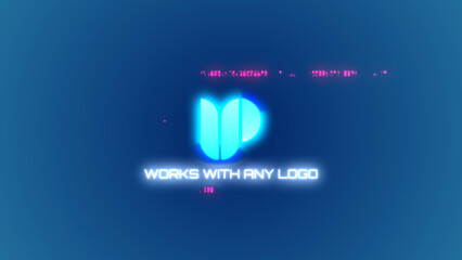 Logo and Text Glitch Title Overlay