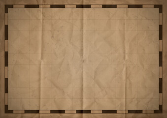 Old vintage map background. Vintage Empty template for old map. Folded vintage old map. High resolution map. Old parchment map