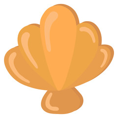 Vector illustration of a shell. Cartoon cute shell.