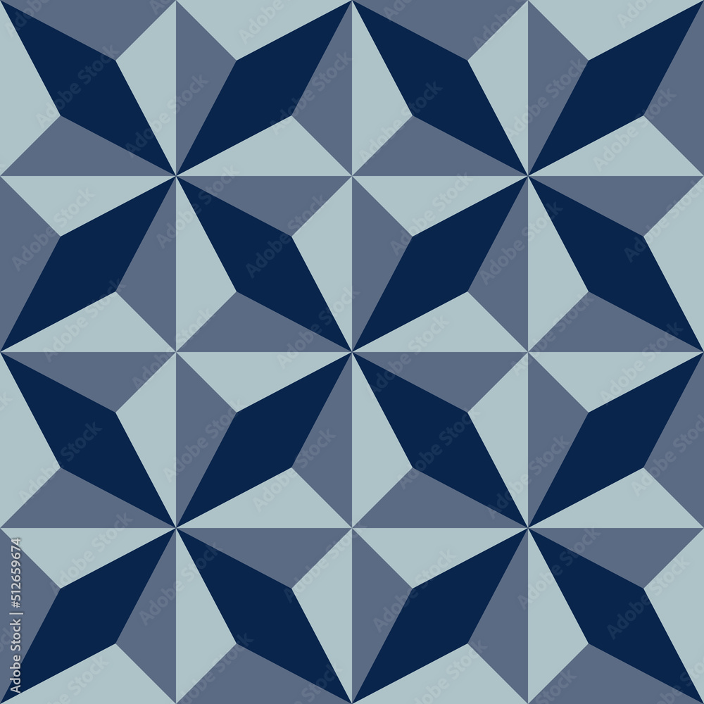 Poster Seamless geometric pattern with 3d effect