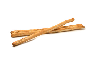 Bread sticks isolated on white background.
