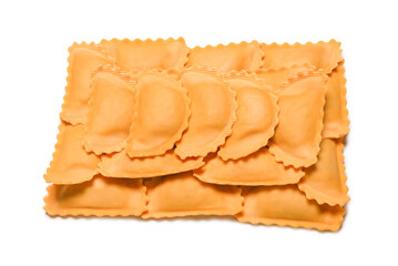 Raw ravioli as background. Healthy italian food.