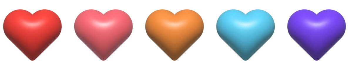 3d color hearts set. Design for Valentine's Day, Mother's Day and other holidays. Vector illustration