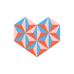 Color geometric heart. Vector illustration
