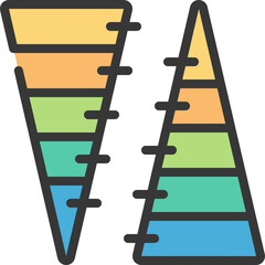 Double Pyramid Charts Icon