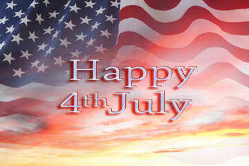 American flag. Happy 4th July Independence Day