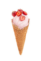 strawberry ice cream with strawberries