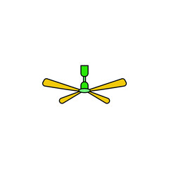 ceiling fan icon design. Ceiling fan with light. Vector color icon isolated on white background. Ceiling fan icon. color ceiling fan vector icon for web design isolated on white background
