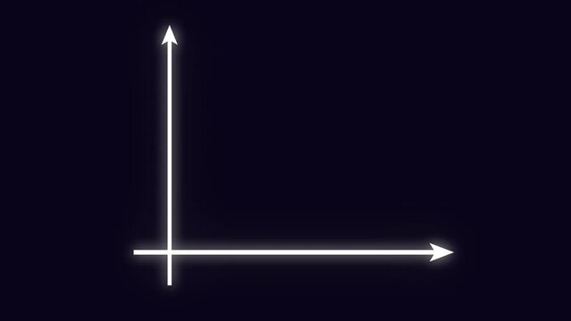 Business growth hi-tech graph animation with grid and camera movement (35mm) in 4K 60fps. Digital hi-tech business development graph with grid and dots.
