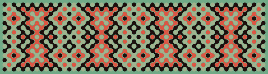 Multicolor truchet tiling connections illustration