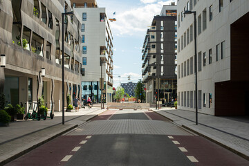 Oslo downtown on sunny summer day.  Beatiful evening in capital city of Norway.