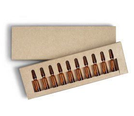 cosmetic ampoule for injections from glass