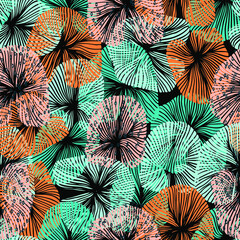 tropical exotic botanical vector seamless pattern palm branches beach vacation