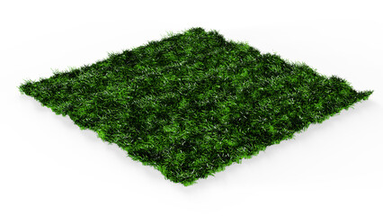 Square shaped green grass lawn, 3d render - Powered by Adobe