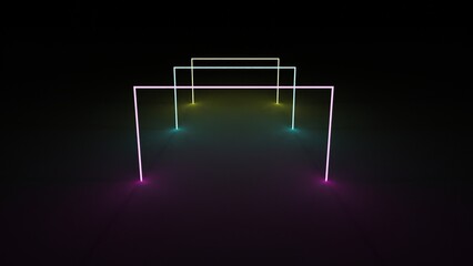 Glowing lines geometric stereo neon cool background