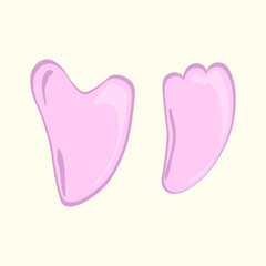 Pink jade stone for gua sha face massage. with face care, love yourself