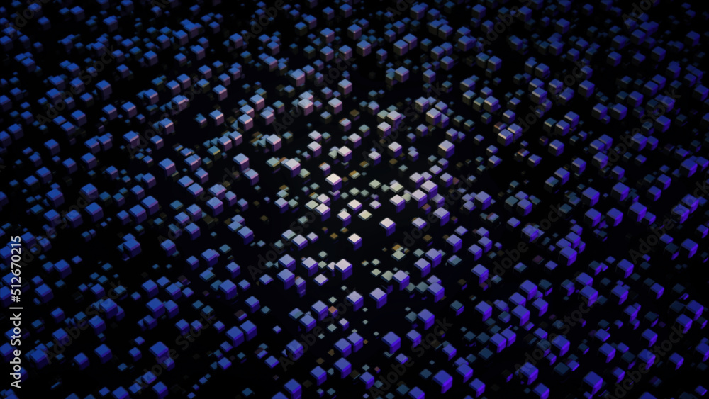Poster modern looped animation background. animation. multicolored 3d abstraction of moving geometric shape